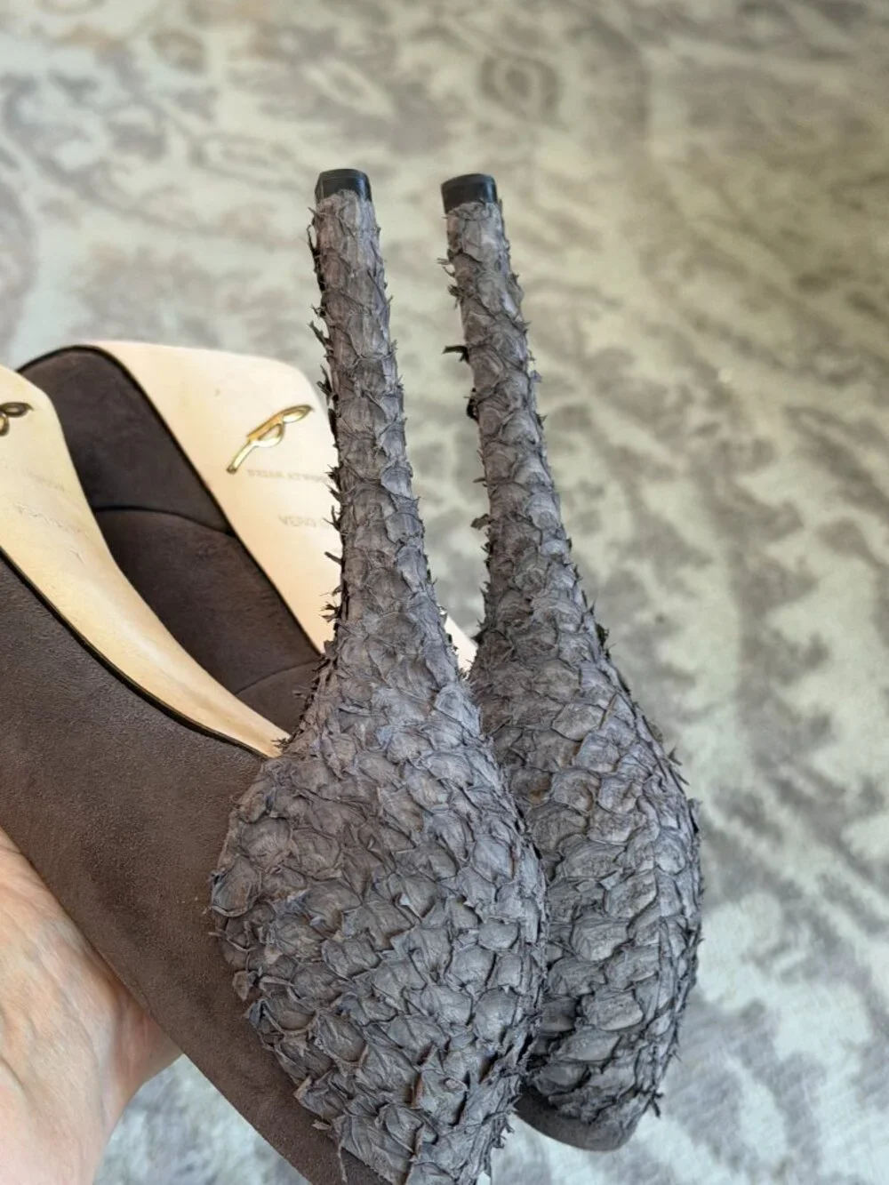NWOT Brian Atwood Blayne Suede Peep Toe Pumps